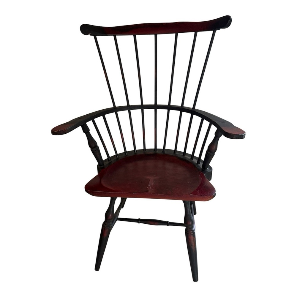 Windsor Style Wooden Spindle Back Doll/ Teddy plant Display Chair, 15" Tall VTG